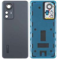 [t1217] COPRIBATTERIA BACK COVER PER XIAOMI MI 12 PRO CON VETRO FOTOCAMERA NERO