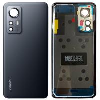 [t1270] COPRIBATTERIA BACK COVER PER XIAOMI MI 12X CON VETRO FOTOCAMERA NERO