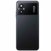 [t2000] COPRIBATTERIA BACK COVER ORIGINAL PER XIAOMI POCO M5 4G CON VETRO FOTOCAMERA + TASTO FISICO VOLUME NERO