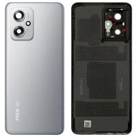 [t2105] COPRIBATTERIA BACK COVER ORIGINAL PER XIAOMI POCO X4 GT CON VETRO FOTOCAMERA SILVER