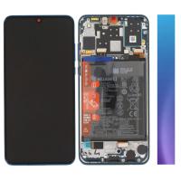 [f2045] TOUCH SCREEN DISPLAY PER HUAWEI P30 LITE NEW EDITION ORIGINALE CON FRAME E BATTERIA BLU