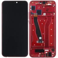 [f2055] TOUCH SCREEN DISPLAY PER HUAWEI VIEW 10 LITE HONOR 8X ORIGINAL CON FRAME ROSSO