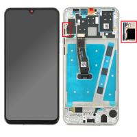 [f2083] TOUCH SCREEN DISPLAY PER HUAWEI P30 LITE / NEW EDITION (BACK CAMERA 48MP) ORIGINAL CON FRAME BIANCO