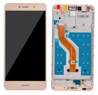 [f2155] TOUCH SCREEN DISPLAY PER HUAWEI Y7 2017 ORIGINALL CON FRAME GOLD