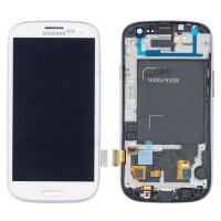 [b5313] TOUCH SCREEN DISPLAY PER SAMSUNG GALAXY S3 NEO i9301 i9300i CON FRAME BIANCO SERVICE PACK