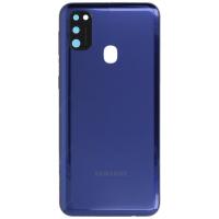 [b5461] COPRIBATTERIA BACK COVER PER SAMSUNG GALAXY M21 M215 CON VETRO FOTOCAMERA BLU ORIGINALE