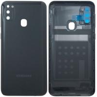 [b5462] COPRIBATTERIA BACK COVER PER SAMSUNG GALAXY M21 M215 CON VETRO FOTOCAMERA NERO ORIGINALE