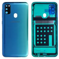 [b5515] COPRIBATTERIA BACK COVER PER SAMSUNG GALAXY M30S M307 CON VETRO FOTOCAMERA BLU ORIGIALE