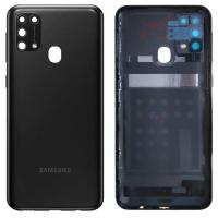 [b5531] COPRIBATTERIA BACK COVER PER SAMSUNG GALAXY M31 M315 CON VETRO FOTOCAMERA NERO ORIGINALE