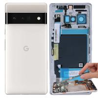 [x026] BACK COVER PER GOOGLE PIXEL 6 PRO + VETRO FOTOCAMERA SMONTATA GRADO A BIANCO