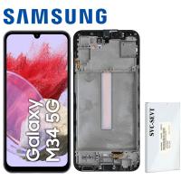 [b9970] TOUCH SCREEN DISPLAY PER SAMSUNG GALAXY M34 5G M346 CON FRAME SERVICE PACK NERO