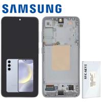 [b10124] TOUCH SCREEN DISPLAY PER SAMSUNG GALAXY S24 S921 CON FRAME BLU SERVICE PACK